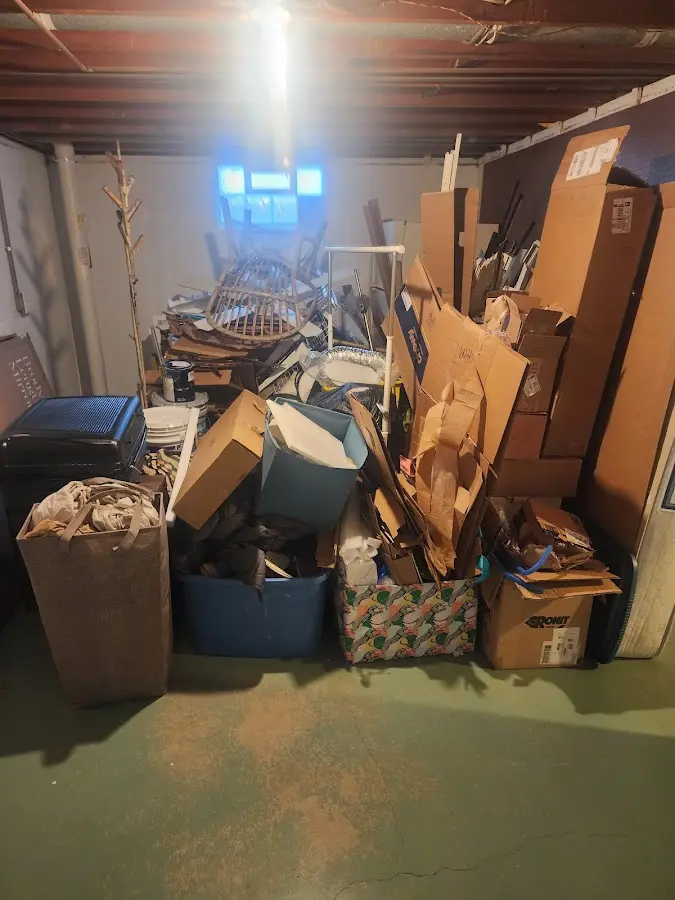 Roll-off dumpster container at job site for 15 Yard Dumpster Rental in Coraopolis